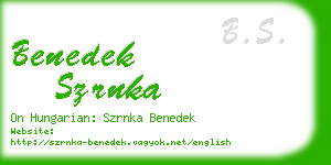 benedek szrnka business card